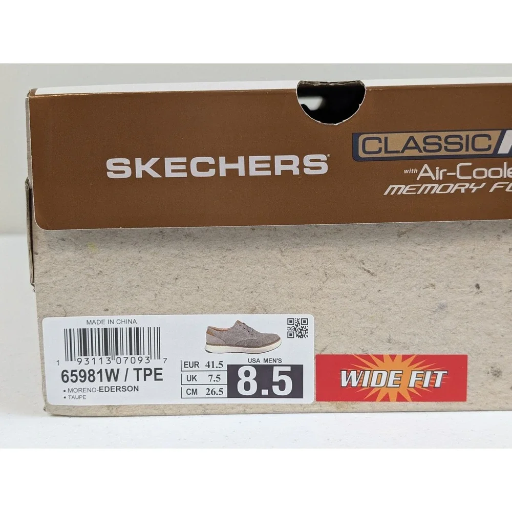 Skechers Moreno-Ederson Men's Classic Fit Air-Cooled Memory Foam Size 8.5W Taupe